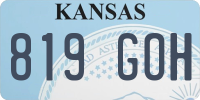KS license plate 819GOH