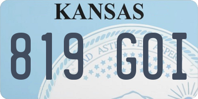 KS license plate 819GOI