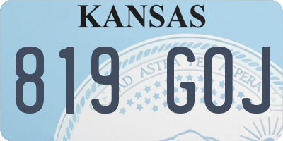 KS license plate 819GOJ