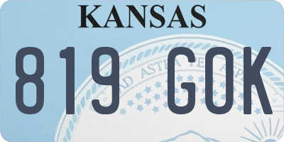 KS license plate 819GOK