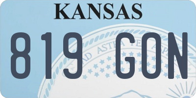 KS license plate 819GON