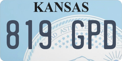 KS license plate 819GPD