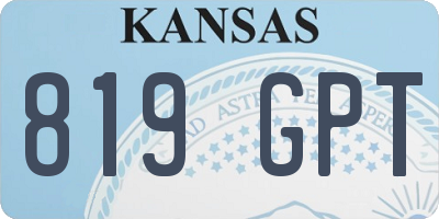 KS license plate 819GPT