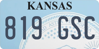 KS license plate 819GSC
