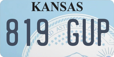 KS license plate 819GUP