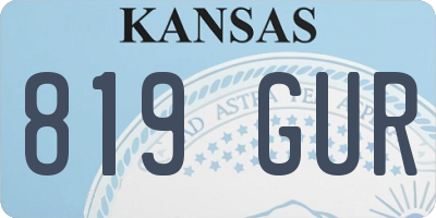 KS license plate 819GUR