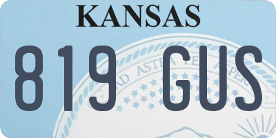 KS license plate 819GUS