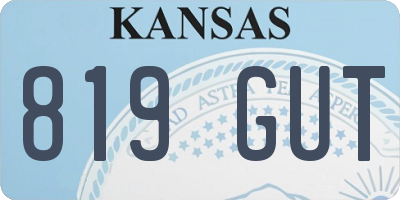 KS license plate 819GUT