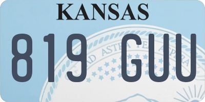 KS license plate 819GUU