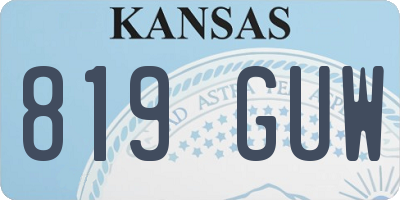 KS license plate 819GUW