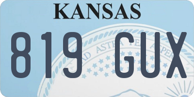 KS license plate 819GUX