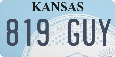 KS license plate 819GUY