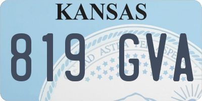 KS license plate 819GVA