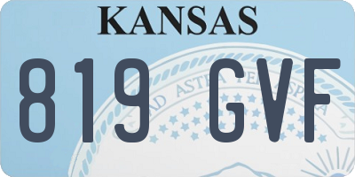 KS license plate 819GVF