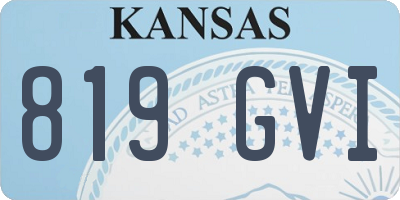 KS license plate 819GVI