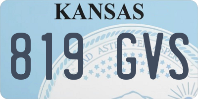 KS license plate 819GVS