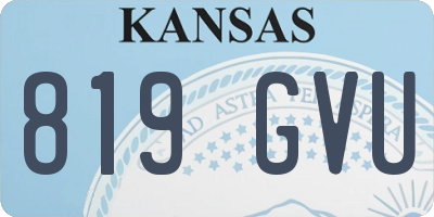 KS license plate 819GVU