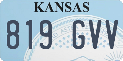 KS license plate 819GVV