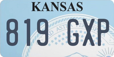 KS license plate 819GXP
