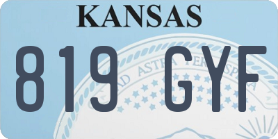 KS license plate 819GYF