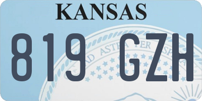 KS license plate 819GZH