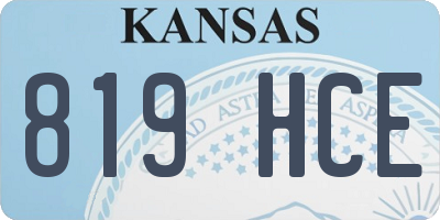KS license plate 819HCE