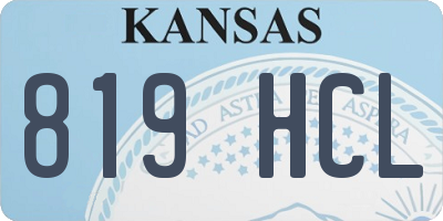 KS license plate 819HCL