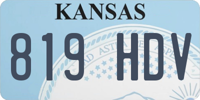 KS license plate 819HDV