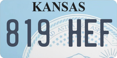 KS license plate 819HEF