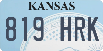 KS license plate 819HRK
