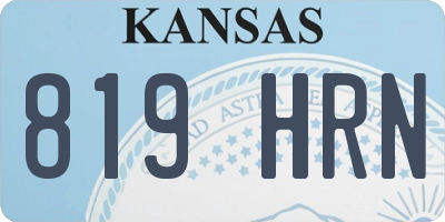 KS license plate 819HRN