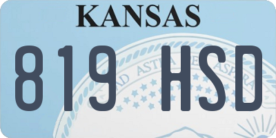 KS license plate 819HSD