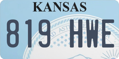 KS license plate 819HWE