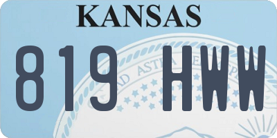 KS license plate 819HWW