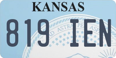 KS license plate 819IEN