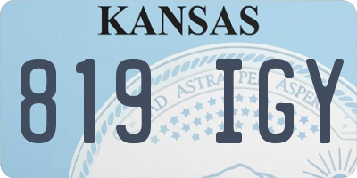 KS license plate 819IGY