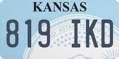 KS license plate 819IKD