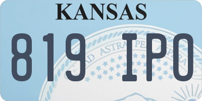 KS license plate 819IPO