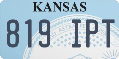 KS license plate 819IPT