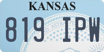 KS license plate 819IPW