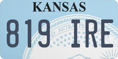 KS license plate 819IRE