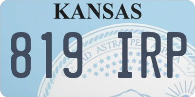 KS license plate 819IRP