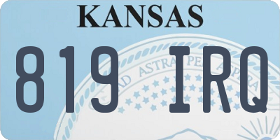 KS license plate 819IRQ