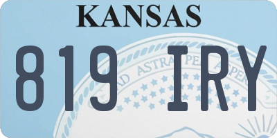 KS license plate 819IRY