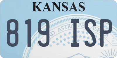 KS license plate 819ISP
