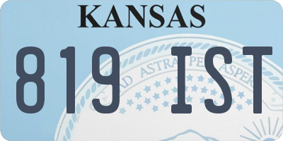 KS license plate 819IST