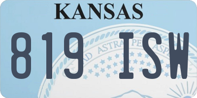 KS license plate 819ISW