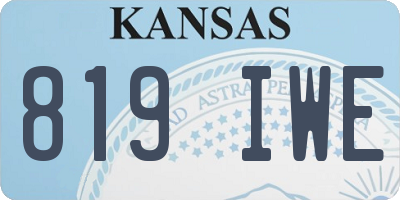 KS license plate 819IWE