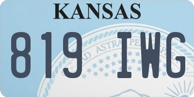 KS license plate 819IWG