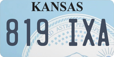 KS license plate 819IXA